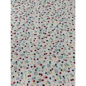 Vintage Quilting Fabric 1/2 yard Red Green Yellow Pattern Cotton